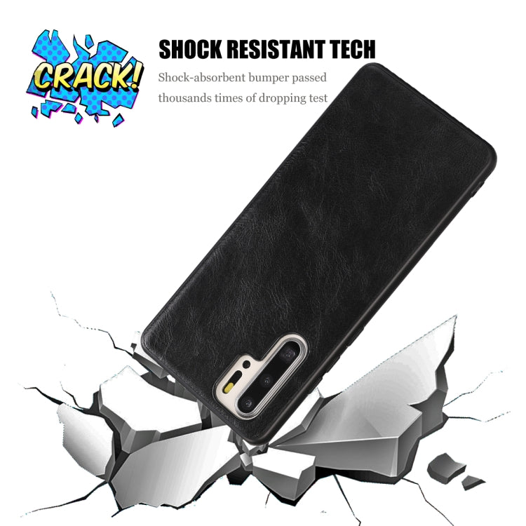 For Huawei P30 Pro Crazy Horse Textured Calfskin PU+PC+TPU Case