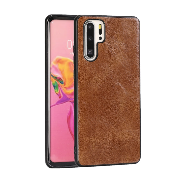 For Huawei P30 Pro Crazy Horse Textured Calfskin PU+PC+TPU Case
