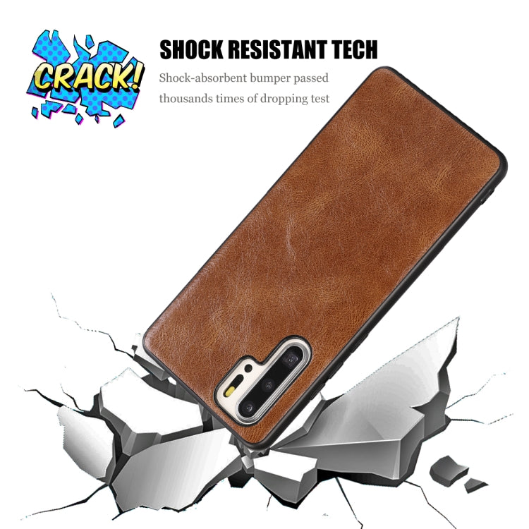 For Huawei P30 Pro Crazy Horse Textured Calfskin PU+PC+TPU Case