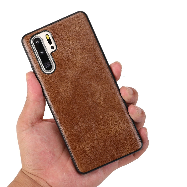 For Huawei P30 Pro Crazy Horse Textured Calfskin PU+PC+TPU Case
