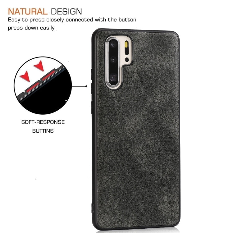 For Huawei P30 Pro Crazy Horse Textured Calfskin PU+PC+TPU Case