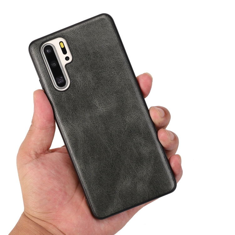 For Huawei P30 Pro Crazy Horse Textured Calfskin PU+PC+TPU Case