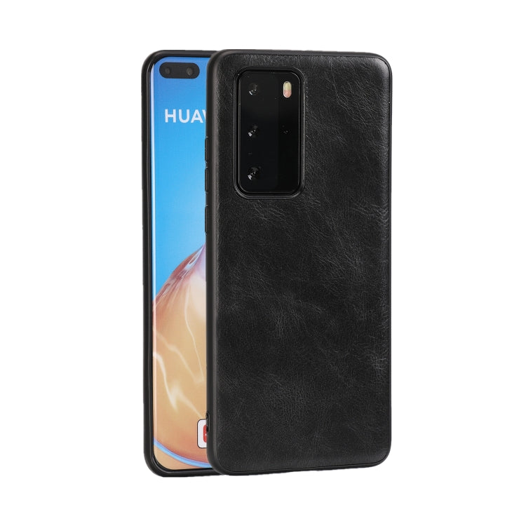 For Huawei P40 Crazy Horse Textured Calfskin PU+PC+TPU Case