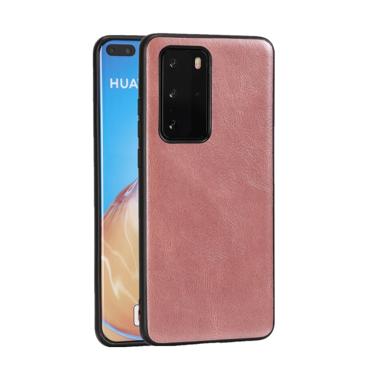 For Huawei P40 Crazy Horse Textured Calfskin PU+PC+TPU Case