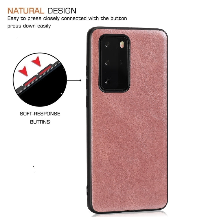 For Huawei P40 Crazy Horse Textured Calfskin PU+PC+TPU Case
