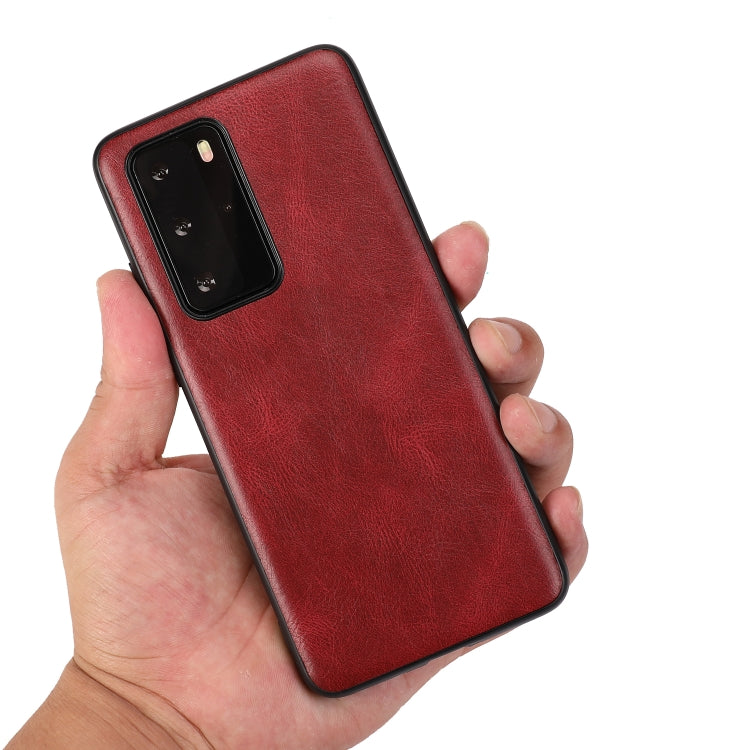 For Huawei P40 Pro Crazy Horse Textured Calfskin PU+PC+TPU Case