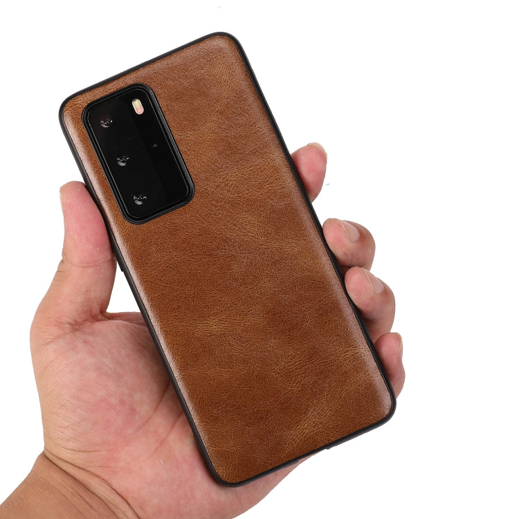 For Huawei P40 Pro Crazy Horse Textured Calfskin PU+PC+TPU Case