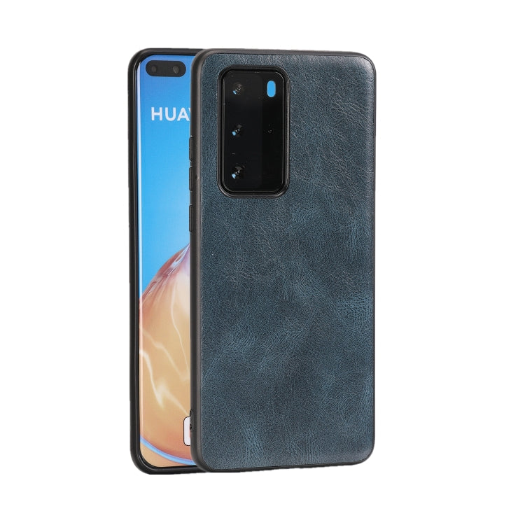 For Huawei P40 Pro Crazy Horse Textured Calfskin PU+PC+TPU Case