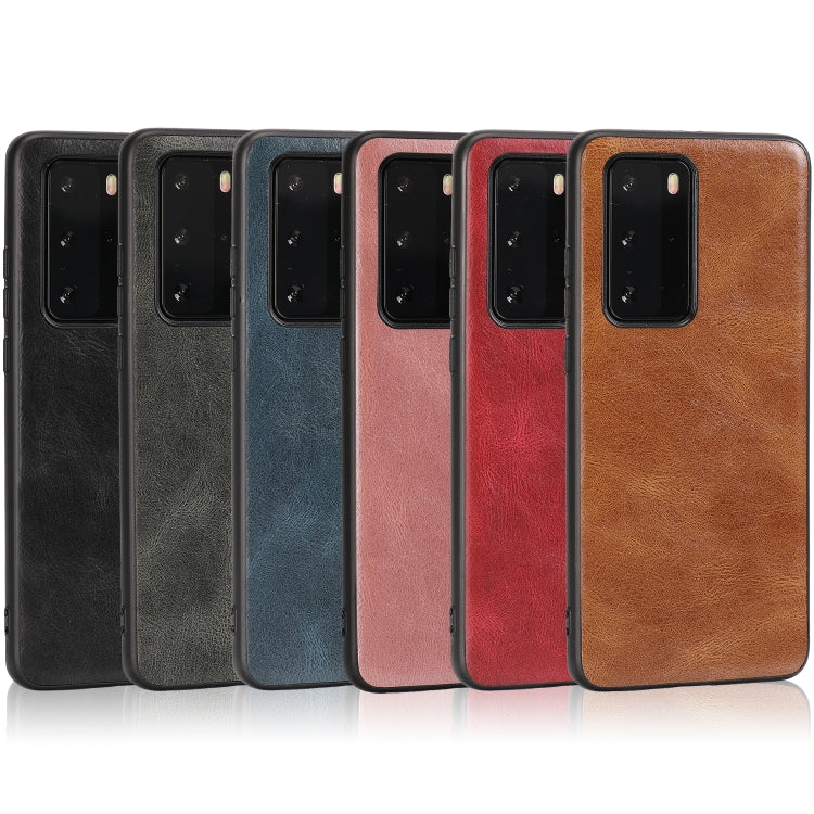 For Huawei P40 Pro Crazy Horse Textured Calfskin PU+PC+TPU Case