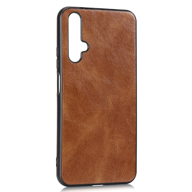 For Huawei Honor 20 Crazy Horse Textured Calfskin PU+PC+TPU Case