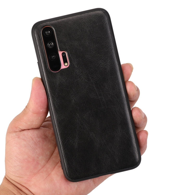 For Huawei Honor 20 Pro Crazy Horse Textured Calfskin PU+PC+TPU Case
