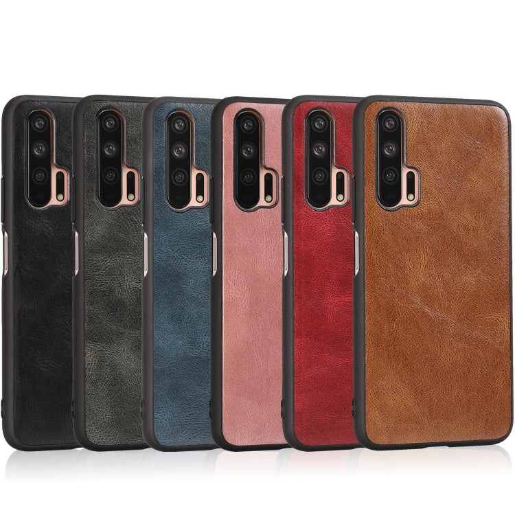 For Huawei Honor 20 Pro Crazy Horse Textured Calfskin PU+PC+TPU Case