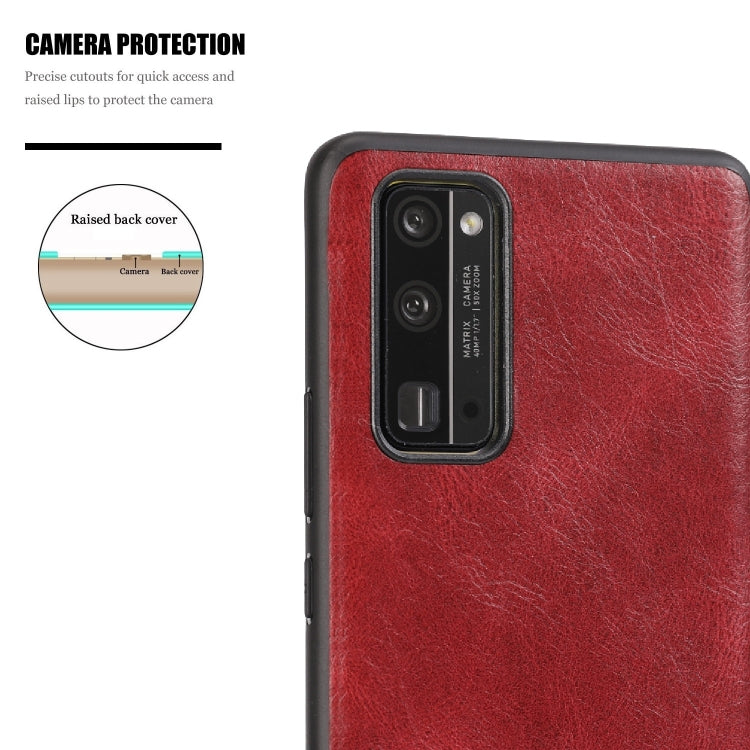 For Huawei Honor 30 Crazy Horse Textured Calfskin PU+PC+TPU Case