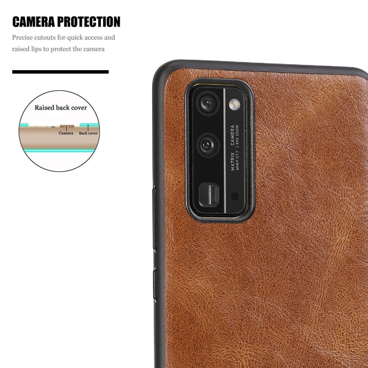 For Huawei Honor 30 Crazy Horse Textured Calfskin PU+PC+TPU Case