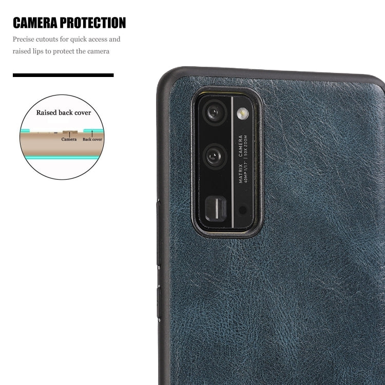For Huawei Honor 30 Crazy Horse Textured Calfskin PU+PC+TPU Case