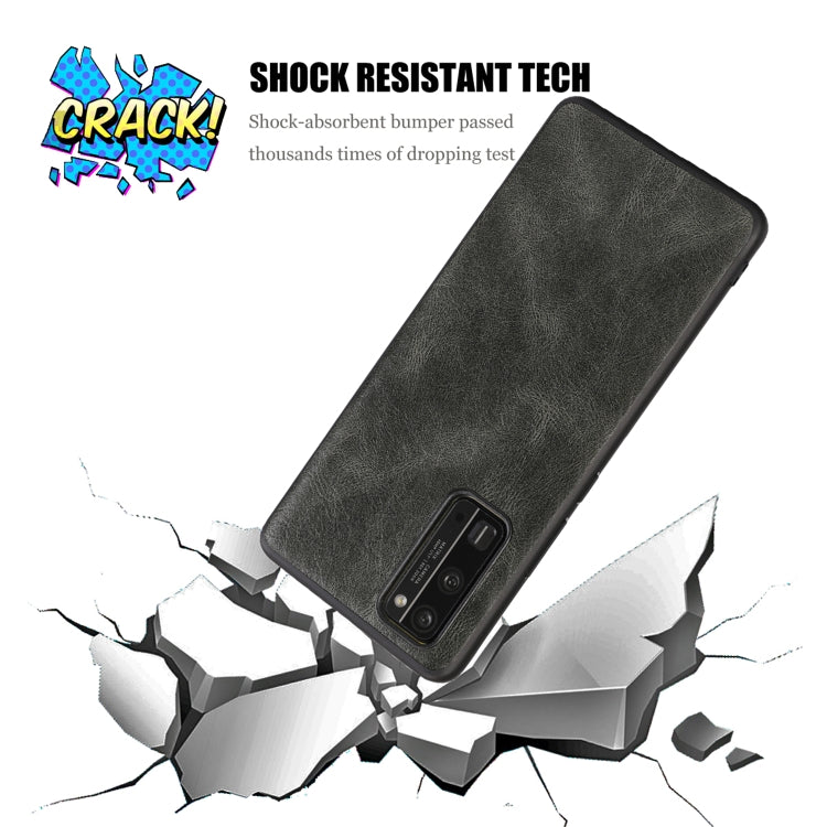 For Huawei Honor 30 Pro Crazy Horse Textured Calfskin PU+PC+TPU Case