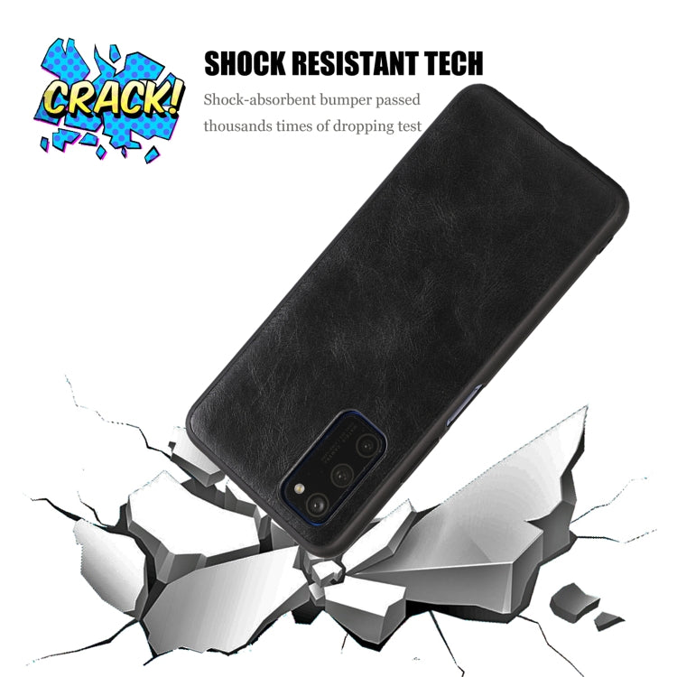 For Huawei Honor V30 Crazy Horse Textured Calfskin PU+PC+TPU Case