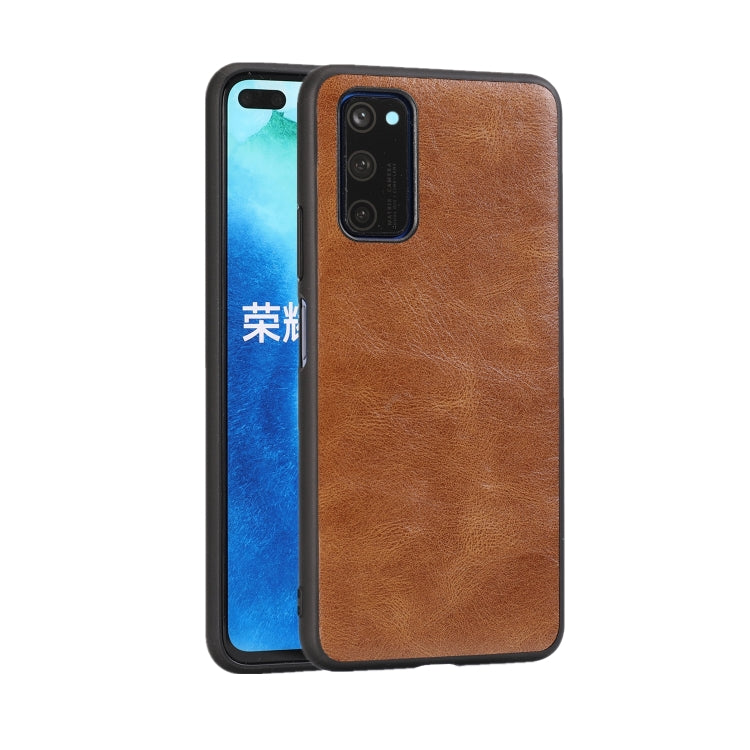 For Huawei Honor V30 Crazy Horse Textured Calfskin PU+PC+TPU Case