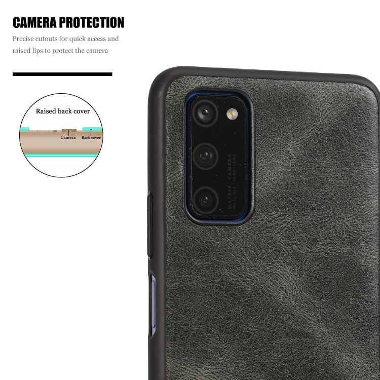 For Huawei Honor V30 Crazy Horse Textured Calfskin PU+PC+TPU Case