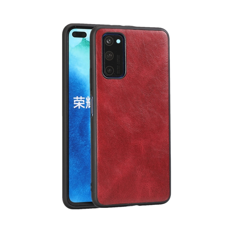 For Huawei Honor V30 Pro Crazy Horse Textured Calfskin PU+PC+TPU Case