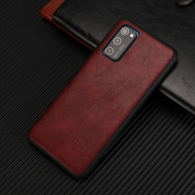 For Huawei Honor V30 Pro Crazy Horse Textured Calfskin PU+PC+TPU Case