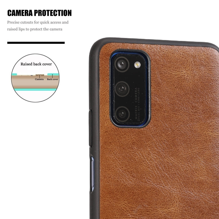 For Huawei Honor V30 Pro Crazy Horse Textured Calfskin PU+PC+TPU Case