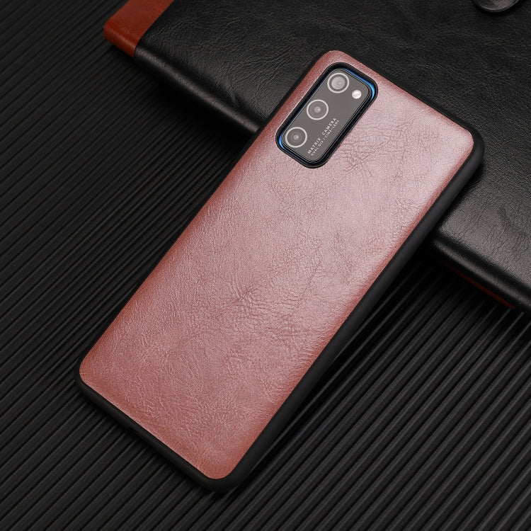 For Huawei Honor V30 Pro Crazy Horse Textured Calfskin PU+PC+TPU Case