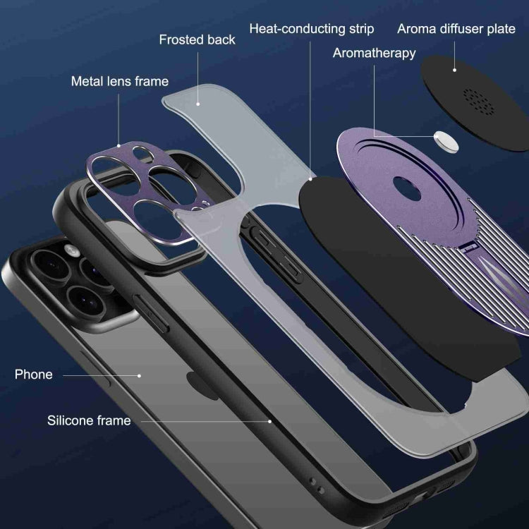 For iPhone 14 Heat Dissipation Aromatherapy MagSafe Holder Phone Case