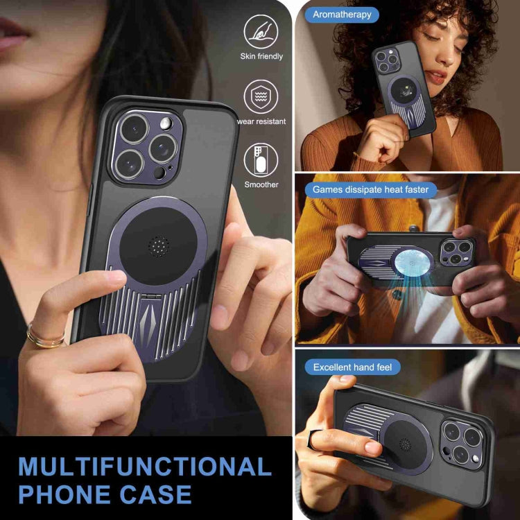 For iPhone 15 Heat Dissipation Aromatherapy MagSafe Holder Phone Case