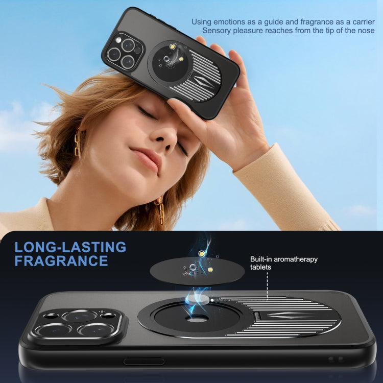 For iPhone 15 Pro Heat Dissipation Aromatherapy MagSafe Holder Phone Case