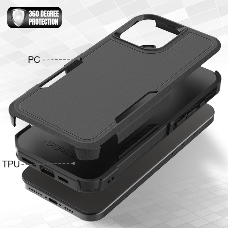 For iPhone 16 Pro Max 2 in 1 PC + TPU Phone Case