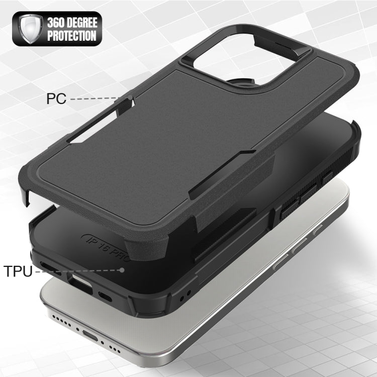 For iPhone 16 Pro 2 in 1 PC + TPU Phone Case