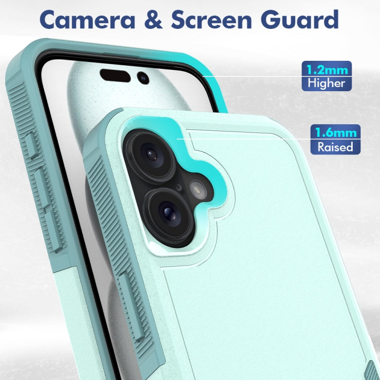 For iPhone 16 Plus 2 in 1 PC + TPU Phone Case