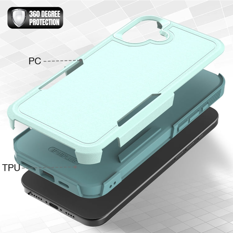 For iPhone 16 Plus 2 in 1 PC + TPU Phone Case