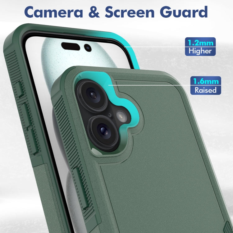 For iPhone 16 Plus 2 in 1 PC + TPU Phone Case