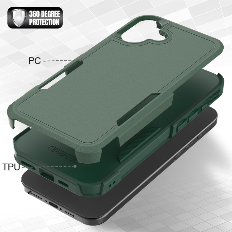 For iPhone 16 Plus 2 in 1 PC + TPU Phone Case