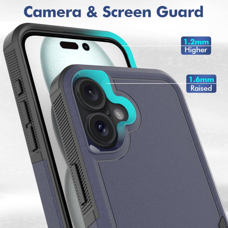 For iPhone 16 Plus 2 in 1 PC + TPU Phone Case
