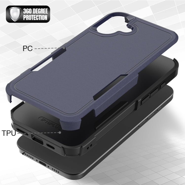 For iPhone 16 Plus 2 in 1 PC + TPU Phone Case