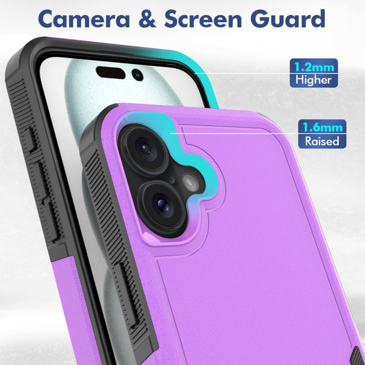 For iPhone 16 Plus 2 in 1 PC + TPU Phone Case