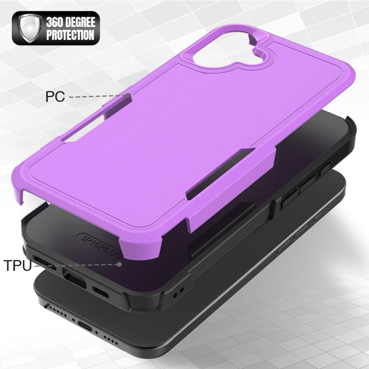 For iPhone 16 Plus 2 in 1 PC + TPU Phone Case
