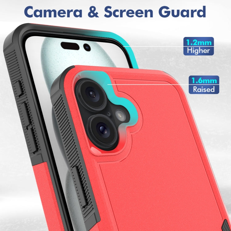 For iPhone 16 Plus 2 in 1 PC + TPU Phone Case