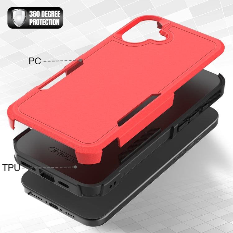 For iPhone 16 Plus 2 in 1 PC + TPU Phone Case