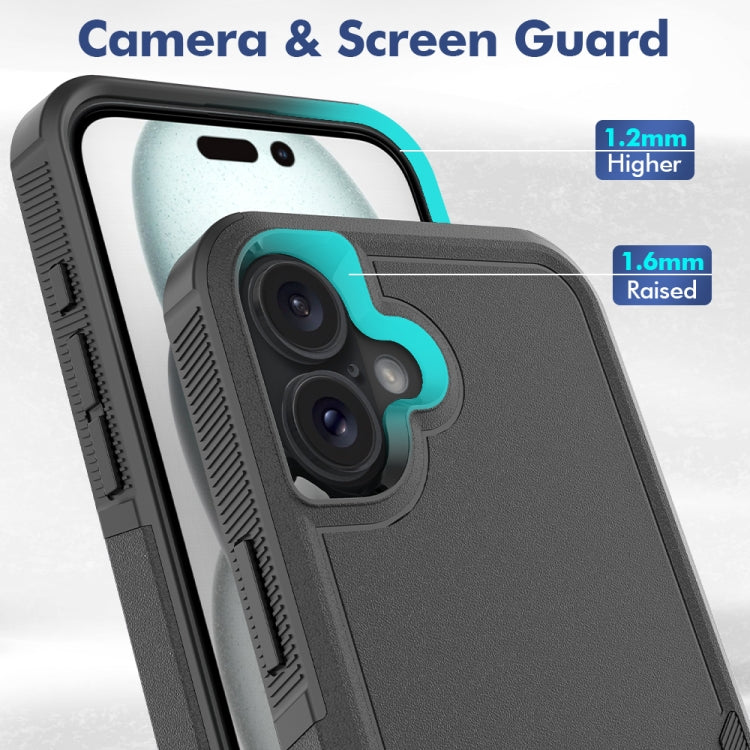 For iPhone 16 Plus 2 in 1 PC + TPU Phone Case
