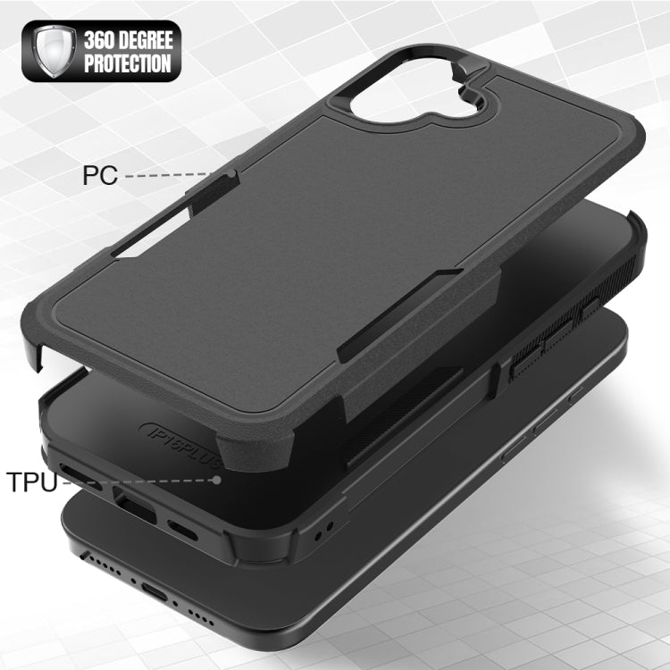 For iPhone 16 Plus 2 in 1 PC + TPU Phone Case