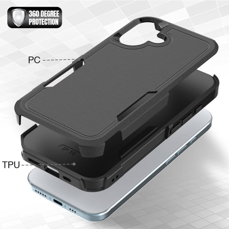 For iPhone 16 2 in 1 PC + TPU Phone Case