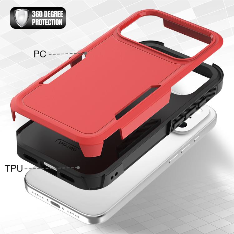For iPhone 17 Pro 2 in 1 PC + TPU Phone Case