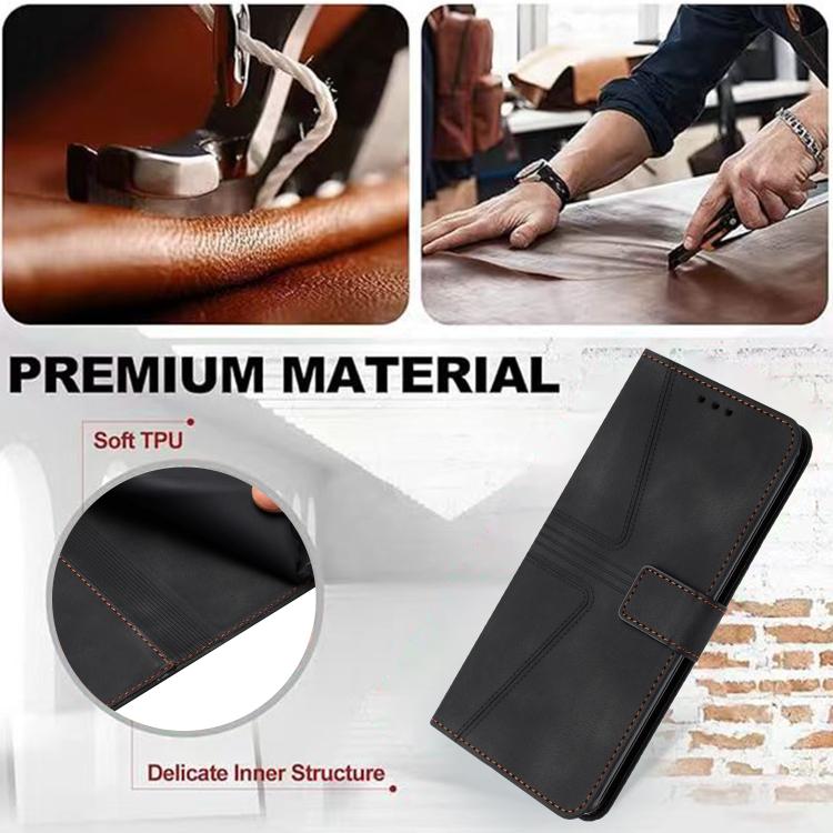 For iPhone 17 Pro Max Triangle Solid Color Leather Phone Case