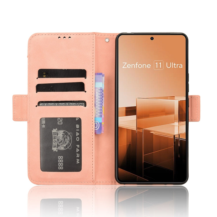 For Asus Zenfone 11 Ultra Skin Feel Calf Texture Card Slots Leather Phone Case