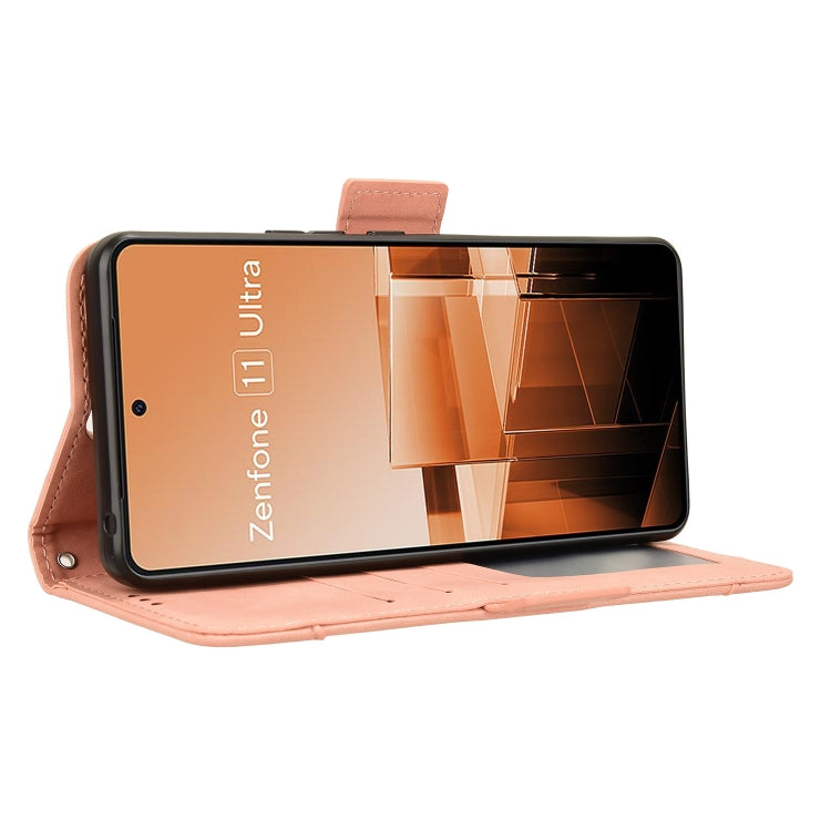 For Asus Zenfone 11 Ultra Skin Feel Calf Texture Card Slots Leather Phone Case