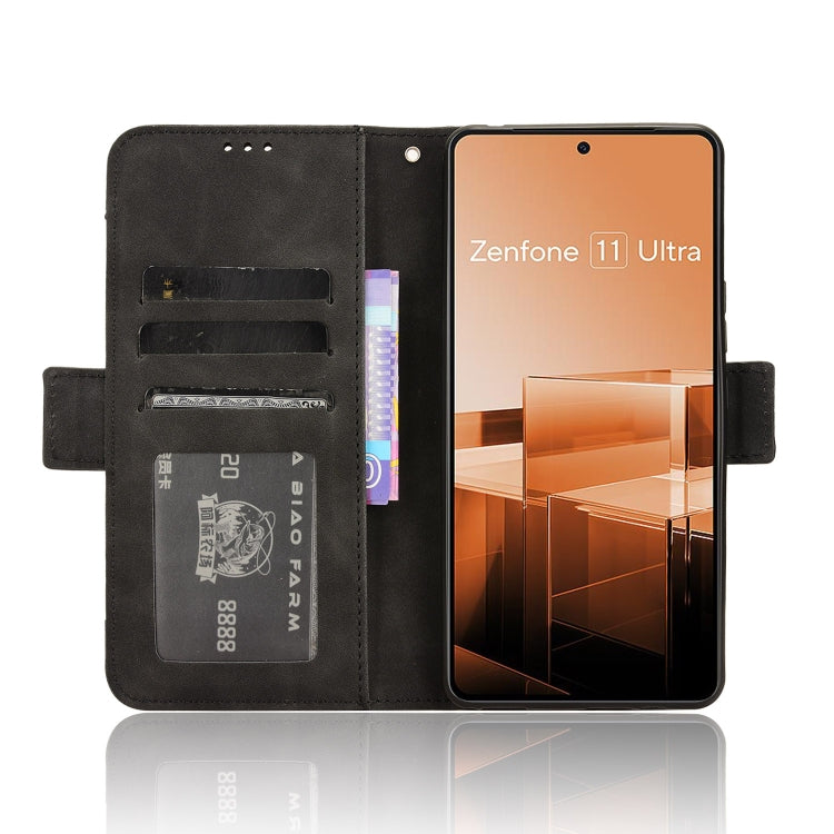 For Asus Zenfone 11 Ultra Skin Feel Calf Texture Card Slots Leather Phone Case